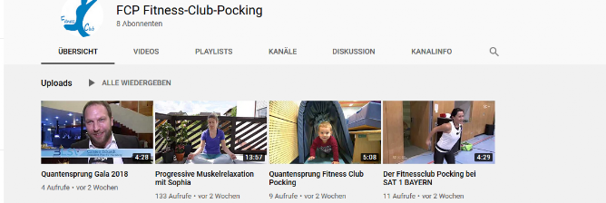 FCP Fitness-Club-Pocking bei YouTube